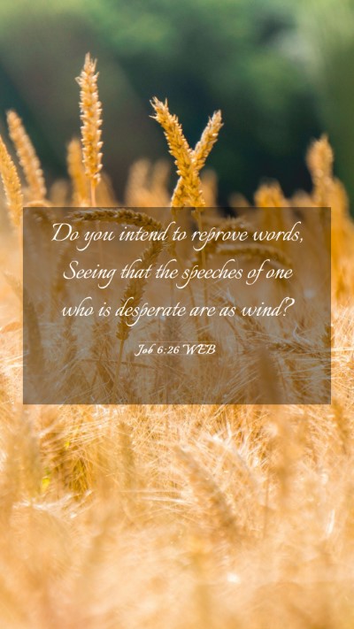 Picture 03 - Job 6:26 WEB Mobile Phone Wallpaper - Do you intend to reprove words, Seeing that the - Mobile Bible Verse Wallpaper