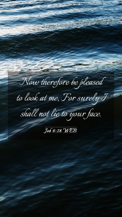 Picture 03 - Job 6:28 WEB Mobile Phone Wallpaper - Now therefore be pleased to look at me, For - Mobile Bible Verse Wallpaper