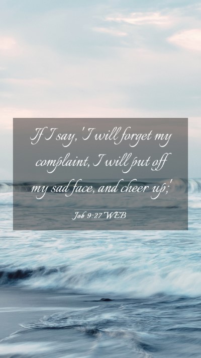 Picture 03 - Job 9:27 WEB Mobile Phone Wallpaper - If I say, 'I will forget my complaint, I will put - Mobile Bible Verse Wallpaper