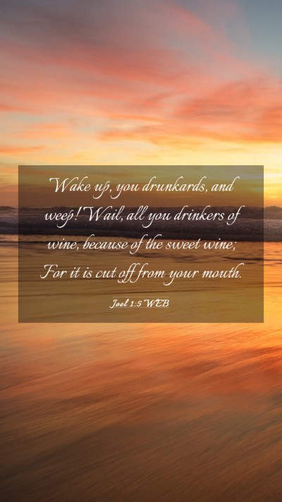 Picture 03 - Joel 1:5 WEB Mobile Phone Wallpaper - Wake up, you drunkards, and weep! Wail, all you - Mobile Bible Verse Wallpaper