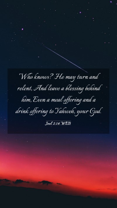 Picture 03 - Joel 2:14 WEB Mobile Phone Wallpaper - Who knows? He may turn and relent, And leave a - Mobile Bible Verse Wallpaper