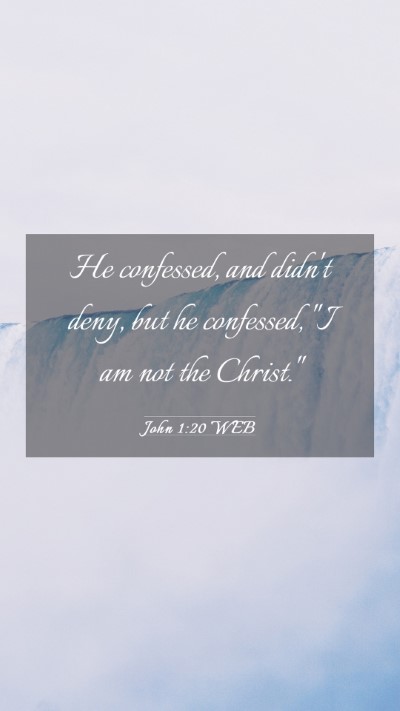 Picture 03 - John 1:20 WEB Mobile Phone Wallpaper - He confessed, and didn't deny, but he confessed, - Mobile Bible Verse Wallpaper
