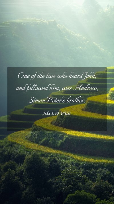 Picture 03 - John 1:40 WEB Mobile Phone Wallpaper - One of the two who heard John, and followed him, - Mobile Bible Verse Wallpaper