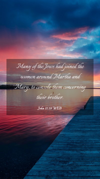 Picture 03 - John 11:19 WEB Mobile Phone Wallpaper - Many of the Jews had joined the women around - Mobile Bible Verse Wallpaper