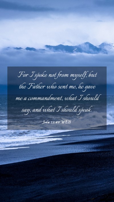 Picture 03 - John 12:49 WEB Mobile Phone Wallpaper - For I spoke not from myself, but the Father who - Mobile Bible Verse Wallpaper