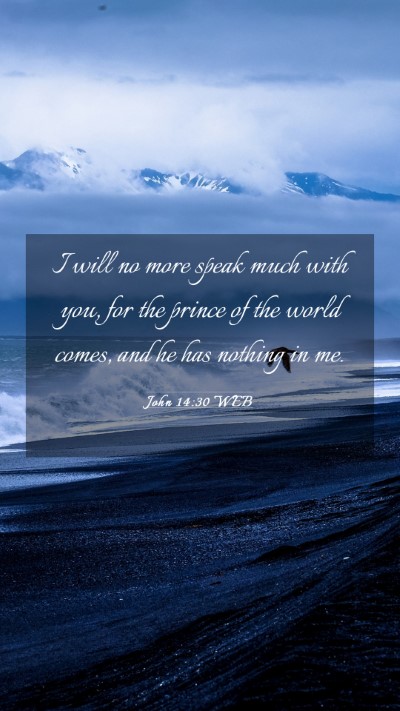 Picture 03 - John 14:30 WEB Mobile Phone Wallpaper - I will no more speak much with you, for the - Mobile Bible Verse Wallpaper