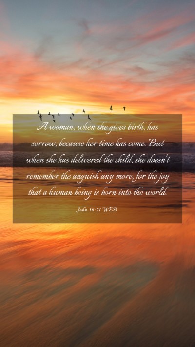 Picture 03 - John 16:21 WEB Mobile Phone Wallpaper - A woman, when she gives birth, has sorrow, - Mobile Bible Verse Wallpaper