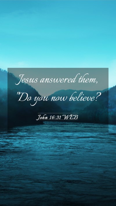 Picture 03 - John 16:31 WEB Mobile Phone Wallpaper - Jesus answered them, 