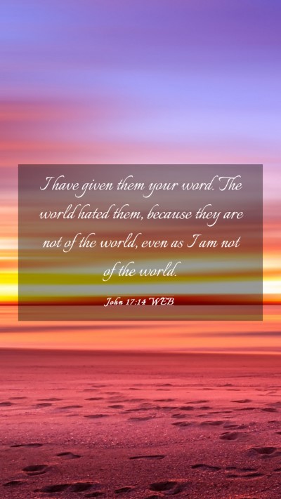 Picture 03 - John 17:14 WEB Mobile Phone Wallpaper - I have given them your word. The world hated - Mobile Bible Verse Wallpaper
