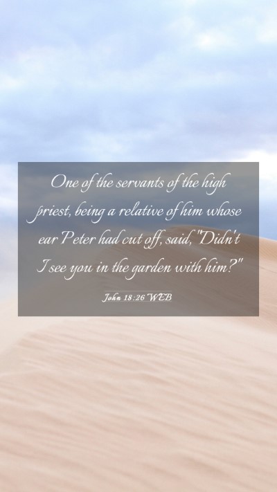 Picture 03 - John 18:26 WEB Mobile Phone Wallpaper - One of the servants of the high priest, being a - Mobile Bible Verse Wallpaper