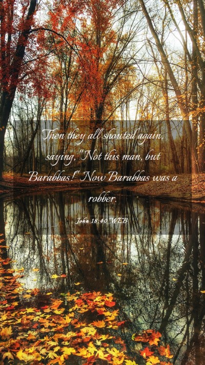 Picture 03 - John 18:40 WEB Mobile Phone Wallpaper - Then they all shouted again, saying, 