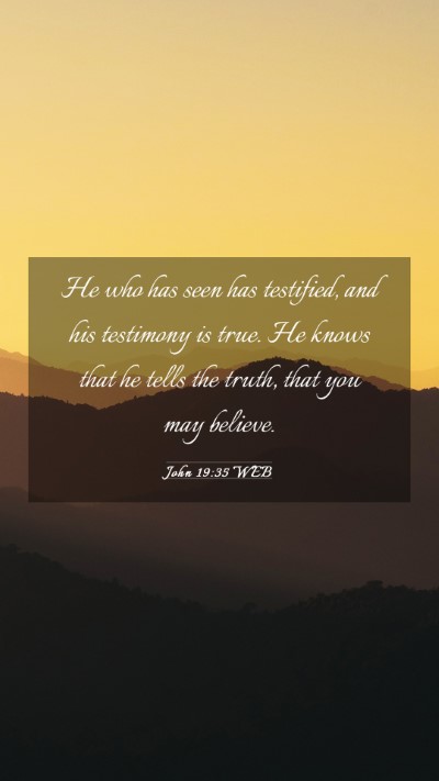 Picture 03 - John 19:35 WEB Mobile Phone Wallpaper - He who has seen has testified, and his testimony - Mobile Bible Verse Wallpaper
