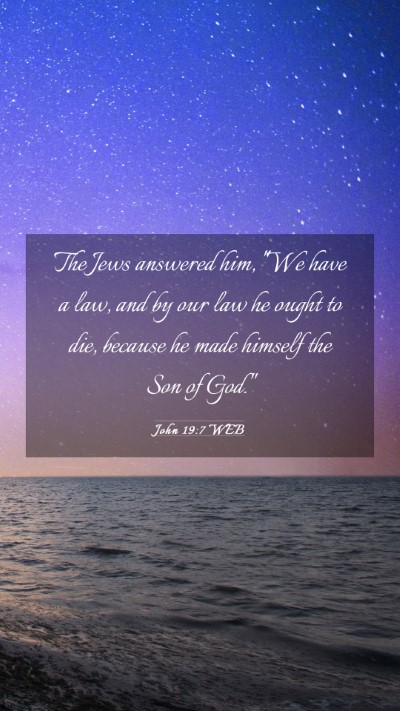 Picture 03 - John 19:7 WEB Mobile Phone Wallpaper - The Jews answered him, 