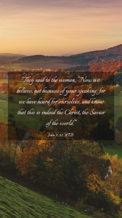 Picture 03 - John 4:42 WEB Mobile Phone Wallpaper - They said to the woman, 