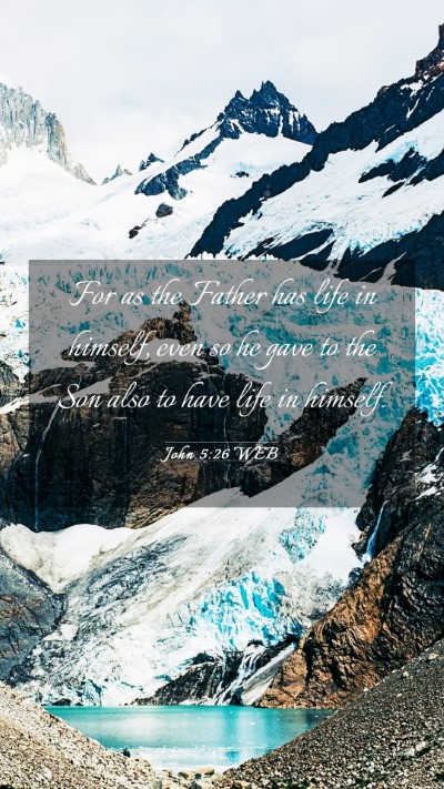 Picture 03 - John 5:26 WEB Mobile Phone Wallpaper - For as the Father has life in himself, even so he - Mobile Bible Verse Wallpaper
