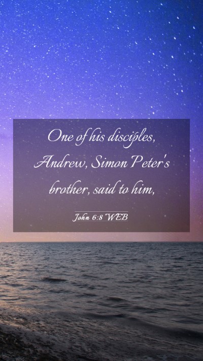 Picture 03 - John 6:8 WEB Mobile Phone Wallpaper - One of his disciples, Andrew, Simon Peter's - Mobile Bible Verse Wallpaper
