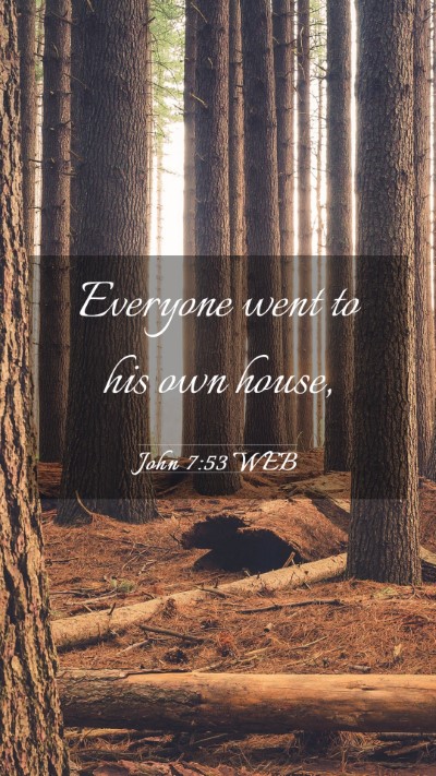 Picture 03 - John 7:53 WEB Mobile Phone Wallpaper - Everyone went to his own - Mobile Bible Verse Wallpaper