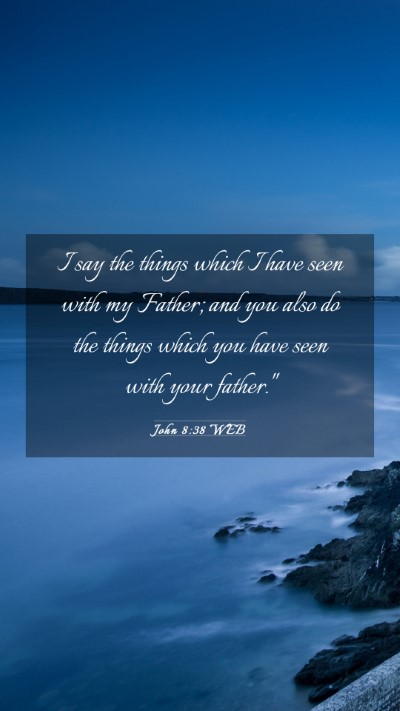 Picture 03 - John 8:38 WEB Mobile Phone Wallpaper - I say the things which I have seen with my - Mobile Bible Verse Wallpaper