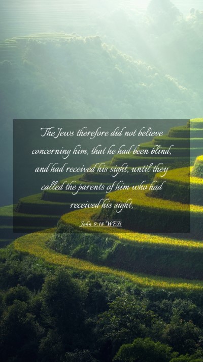 Picture 03 - John 9:18 WEB Mobile Phone Wallpaper - The Jews therefore did not believe concerning - Mobile Bible Verse Wallpaper