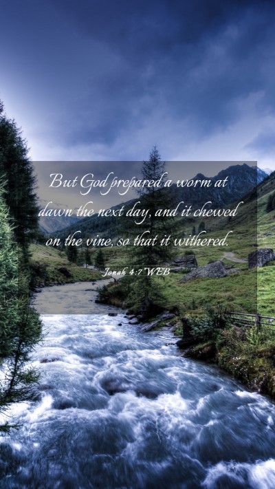 Picture 03 - Jonah 4:7 WEB Mobile Phone Wallpaper - But God prepared a worm at dawn the next day, and - Mobile Bible Verse Wallpaper