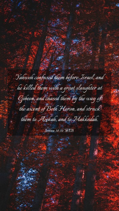 Picture 03 - Joshua 10:10 WEB Mobile Phone Wallpaper - Yahweh confused them before Israel, and he killed - Mobile Bible Verse Wallpaper