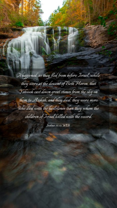 Picture 03 - Joshua 10:11 WEB Mobile Phone Wallpaper - It happened, as they fled from before Israel, - Mobile Bible Verse Wallpaper