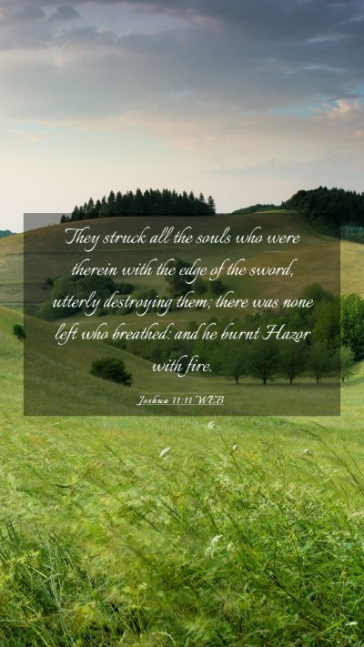 Picture 03 - Joshua 11:11 WEB Mobile Phone Wallpaper - They struck all the souls who were therein with - Mobile Bible Verse Wallpaper
