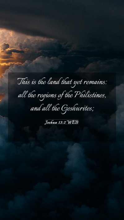 Picture 03 - Joshua 13:2 WEB Mobile Phone Wallpaper - This is the land that yet remains: all the - Mobile Bible Verse Wallpaper