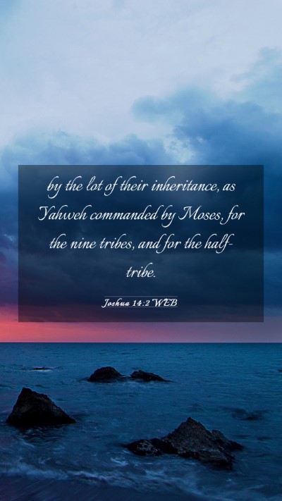 Picture 03 - Joshua 14:2 WEB Mobile Phone Wallpaper - by the lot of their inheritance, as Yahweh - Mobile Bible Verse Wallpaper
