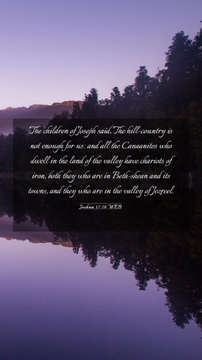 Picture 03 - Joshua 17:16 WEB Mobile Phone Wallpaper - The children of Joseph said, The hill-country is - Mobile Bible Verse Wallpaper