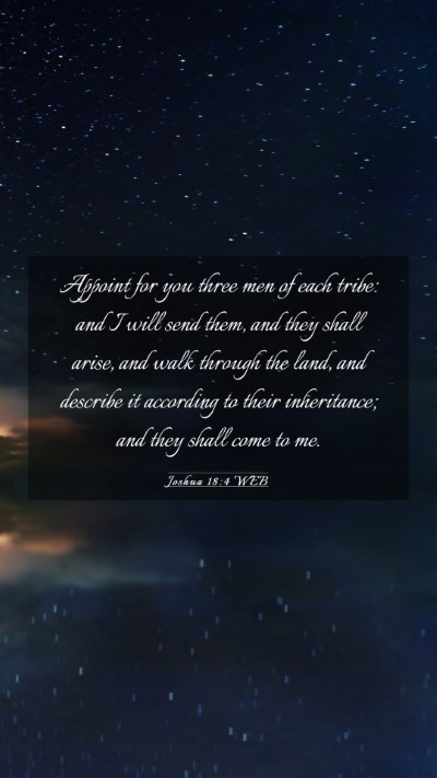 Picture 03 - Joshua 18:4 WEB Mobile Phone Wallpaper - Appoint for you three men of each tribe: and I - Mobile Bible Verse Wallpaper