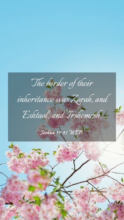 Picture 03 - Joshua 19:41 WEB Mobile Phone Wallpaper - The border of their inheritance was Zorah, and - Mobile Bible Verse Wallpaper