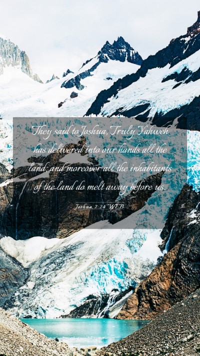 Picture 03 - Joshua 2:24 WEB Mobile Phone Wallpaper - They said to Joshua, Truly Yahweh has delivered - Mobile Bible Verse Wallpaper