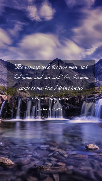 Picture 03 - Joshua 2:4 WEB Mobile Phone Wallpaper - The woman took the two men, and hid them; and she - Mobile Bible Verse Wallpaper