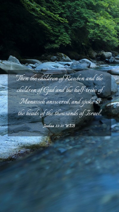 Picture 03 - Joshua 22:21 WEB Mobile Phone Wallpaper - Then the children of Reuben and the children of - Mobile Bible Verse Wallpaper