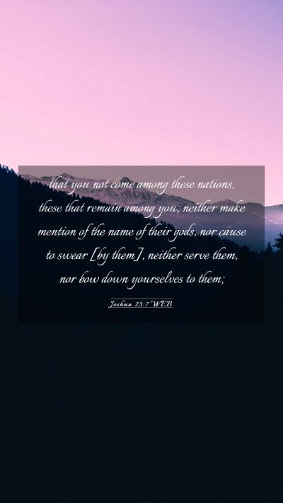 Picture 03 - Joshua 23:7 WEB Mobile Phone Wallpaper - that you not come among these nations, these that - Mobile Bible Verse Wallpaper