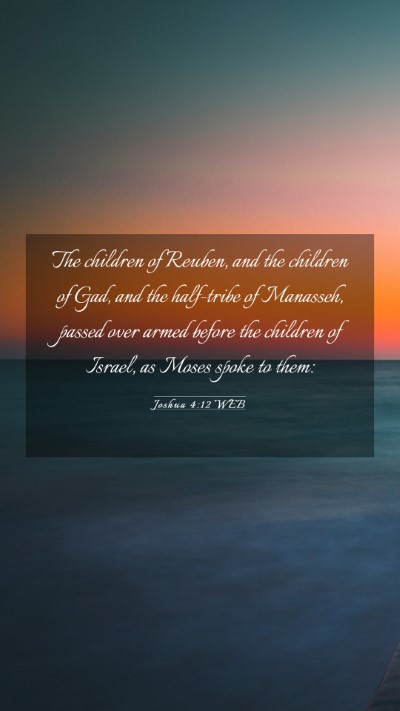 Picture 03 - Joshua 4:12 WEB Mobile Phone Wallpaper - The children of Reuben, and the children of Gad, - Mobile Bible Verse Wallpaper