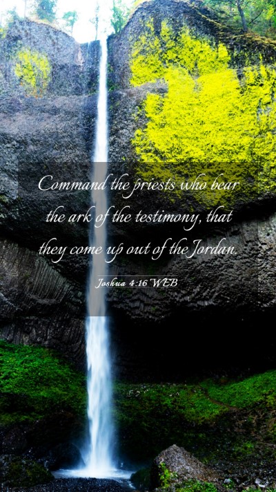 Picture 03 - Joshua 4:16 WEB Mobile Phone Wallpaper - Command the priests who bear the ark of the - Mobile Bible Verse Wallpaper