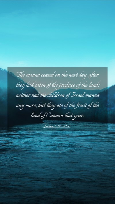 Picture 03 - Joshua 5:12 WEB Mobile Phone Wallpaper - The manna ceased on the next day, after they had - Mobile Bible Verse Wallpaper