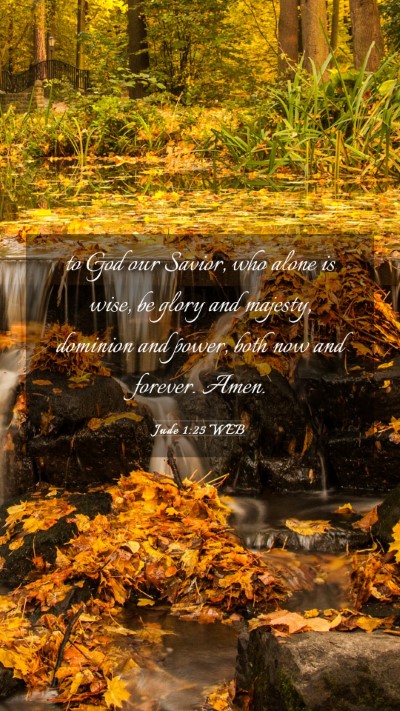 Picture 03 - Jude 1:25 WEB Mobile Phone Wallpaper - to God our Savior, who alone is wise, be glory - Mobile Bible Verse Wallpaper