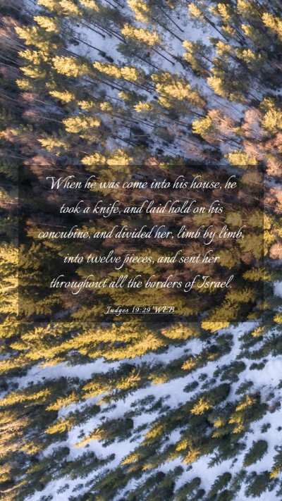 Picture 03 - Judges 19:29 WEB Mobile Phone Wallpaper - When he was come into his house, he took a knife, - Mobile Bible Verse Wallpaper