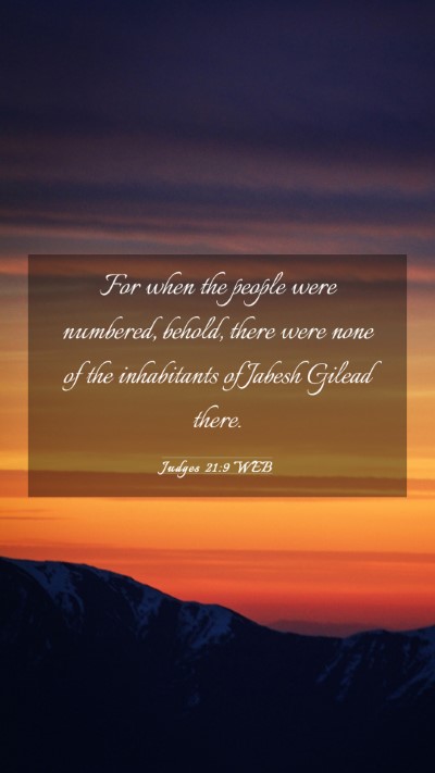 Picture 03 - Judges 21:9 WEB Mobile Phone Wallpaper - For when the people were numbered, behold, there - Mobile Bible Verse Wallpaper