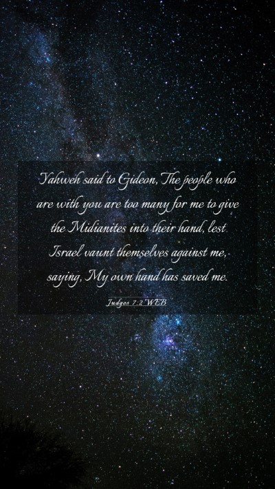 Picture 03 - Judges 7:2 WEB Mobile Phone Wallpaper - Yahweh said to Gideon, The people who are with - Mobile Bible Verse Wallpaper