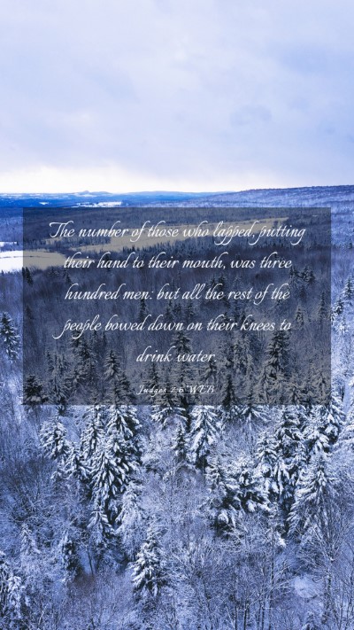 Picture 03 - Judges 7:6 WEB Mobile Phone Wallpaper - The number of those who lapped, putting their - Mobile Bible Verse Wallpaper