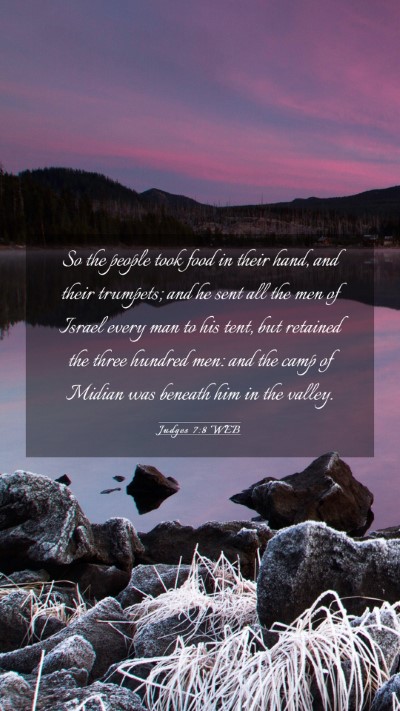 Picture 03 - Judges 7:8 WEB Mobile Phone Wallpaper - So the people took food in their hand, and their - Mobile Bible Verse Wallpaper