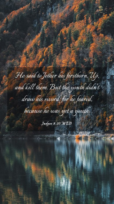 Picture 03 - Judges 8:20 WEB Mobile Phone Wallpaper - He said to Jether his firstborn, Up, and kill - Mobile Bible Verse Wallpaper