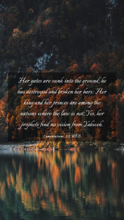 Picture 03 - Lamentations 2:9 WEB Mobile Phone Wallpaper - Her gates are sunk into the ground; he has - Mobile Bible Verse Wallpaper