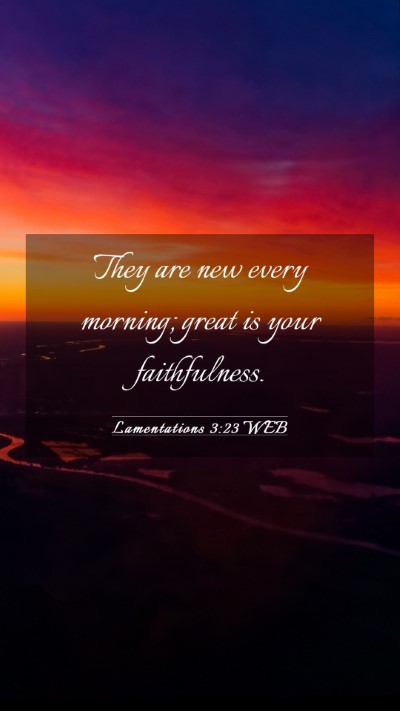 Picture 03 - Lamentations 3:23 WEB Mobile Phone Wallpaper - They are new every morning; great is your - Mobile Bible Verse Wallpaper