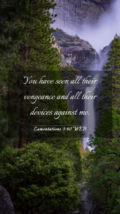 Picture 03 - Lamentations 3:60 WEB Mobile Phone Wallpaper - You have seen all their vengeance and all their - Mobile Bible Verse Wallpaper