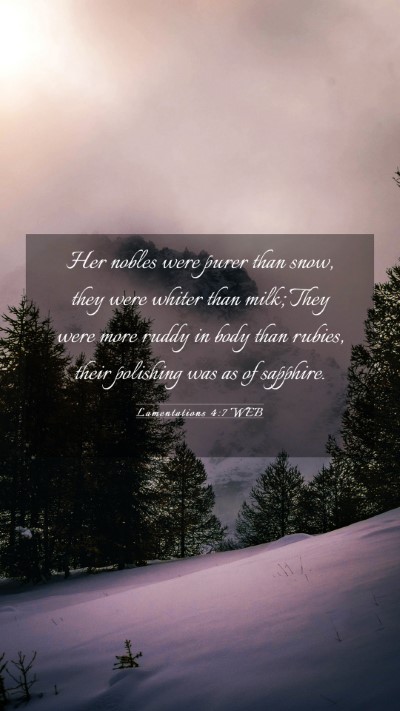 Picture 03 - Lamentations 4:7 WEB Mobile Phone Wallpaper - Her nobles were purer than snow, they were whiter - Mobile Bible Verse Wallpaper
